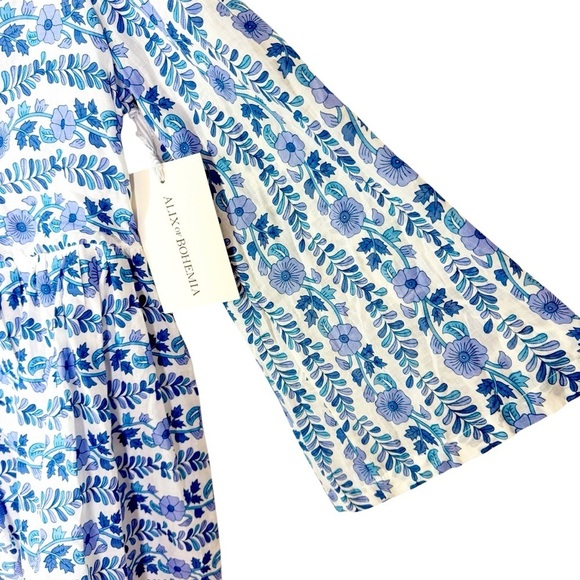 NWT Alix of Bohemia Silvie Iris Ivy Cotton Mini Dress Blue Size XS - Picture 7 of 15